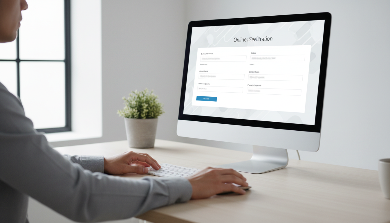 Экран с формой регистрации продавца на маркетплейсе Ozon