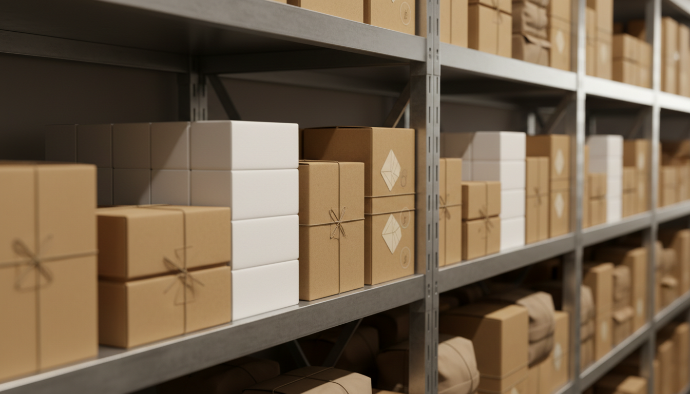 Выбор товара для продажи на маркетплейсе: коробки с продукцией на складе
