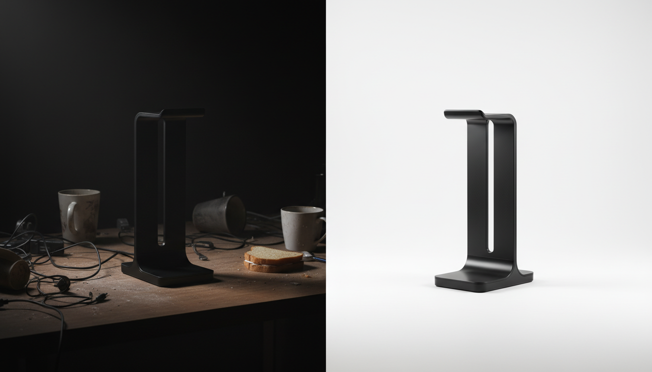 Сравнение плохого и хорошего фото товара для маркетплейса: тёмный фон против белого чистого фона