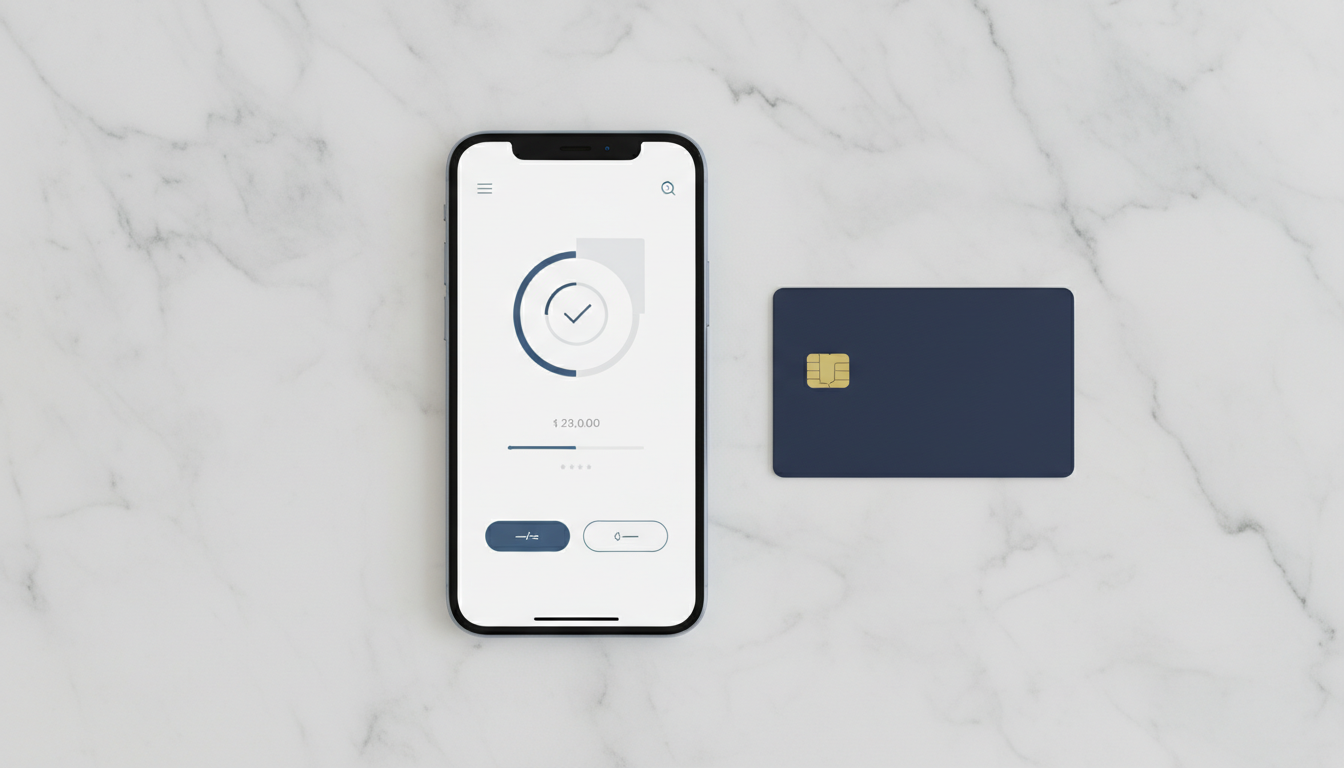 Смартфон с мобильным банком и банковская карта для пополнения рекламного кабинета Wildberries