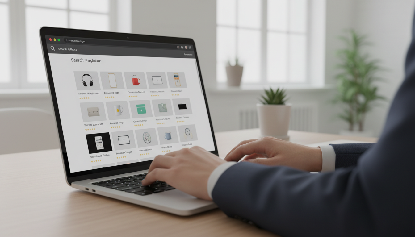 Человек проверяет позицию товара на Wildberries в браузере в режиме инкогнито на компьютере