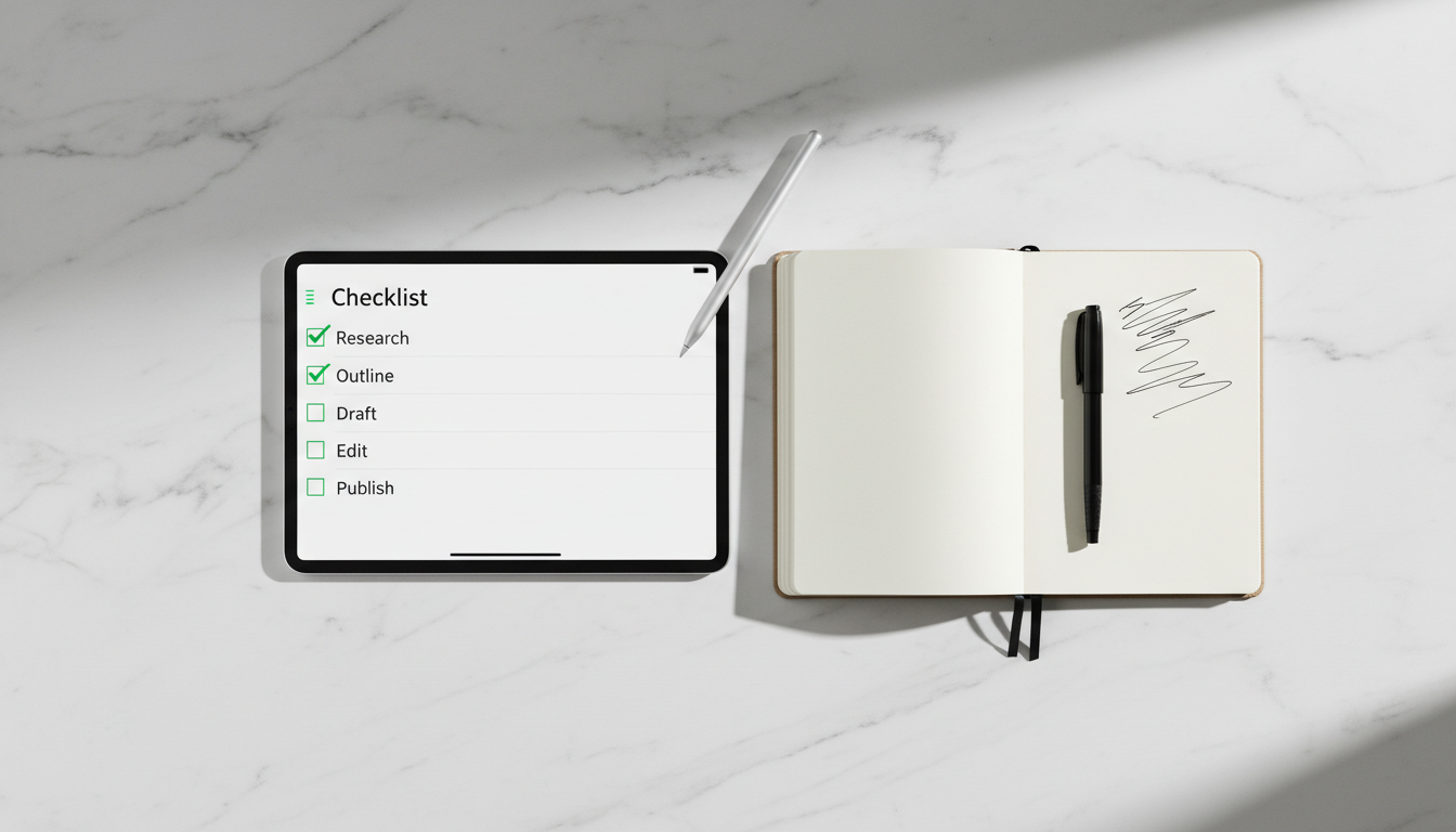 Чек-лист проверки продавца на маркетплейсе на планшете