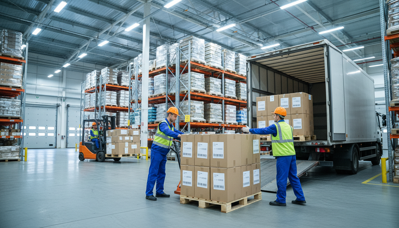 Перемещение товаров между складами Wildberries — погрузка паллет на склад