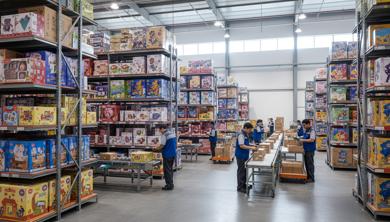 Распределительный центр маркетплейса Детский мир, приёмка товаров на складе