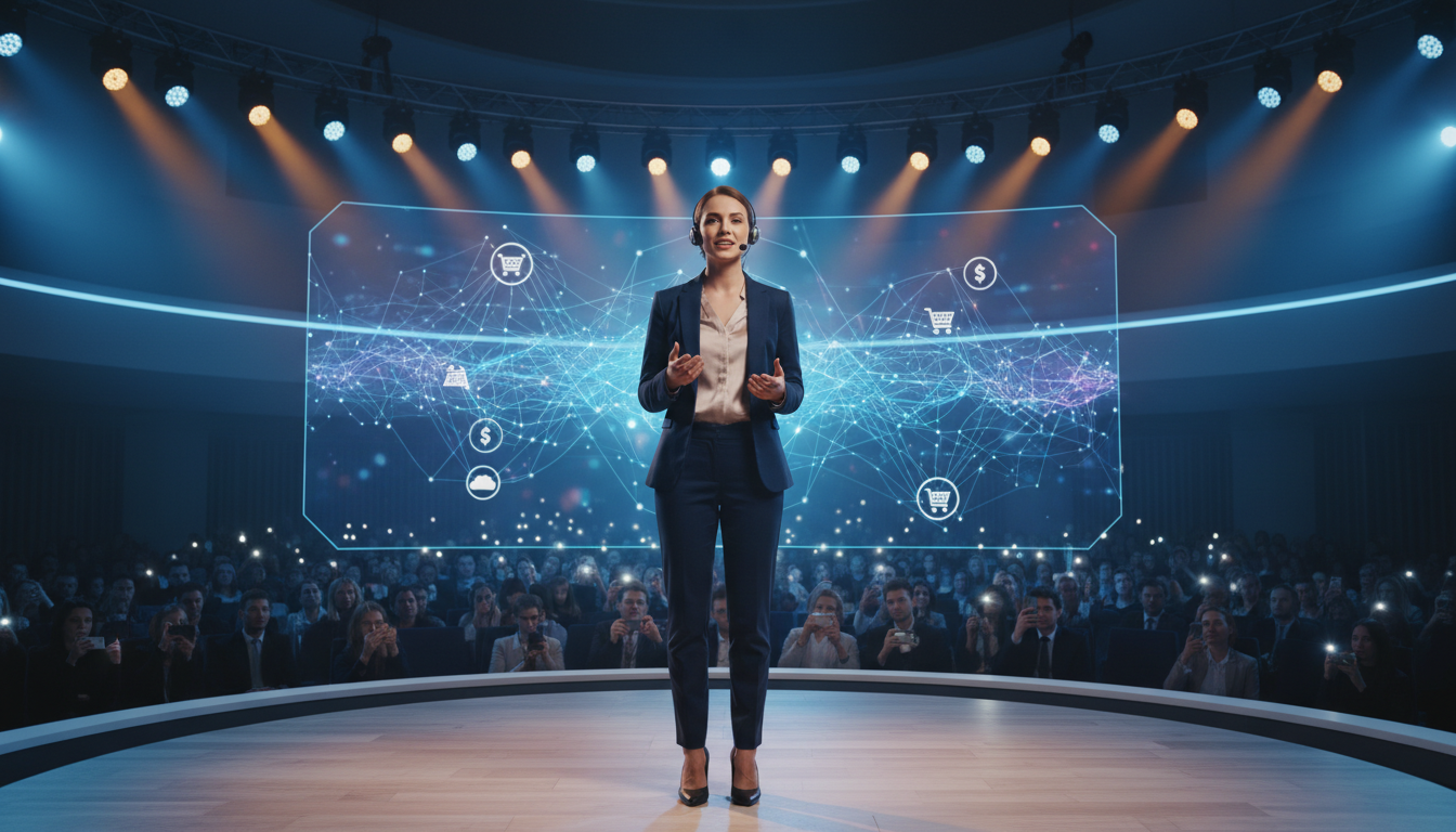 Основатель бизнеса на маркетплейсе выступает на конференции — личный бренд эксперта