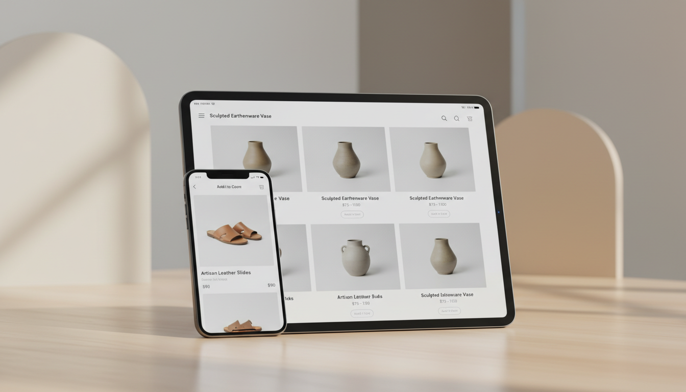 Карточки товаров на разных маркетплейсах — Wildberries, Ozon и Яндекс Маркет на экране планшета