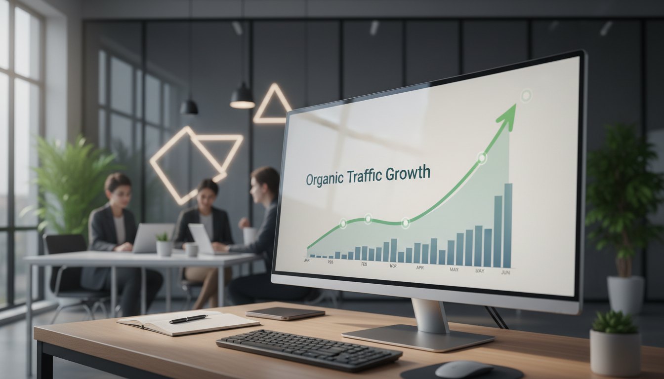 График роста органического трафика сайта по месяцам — визуализация результатов SEO-продвижения