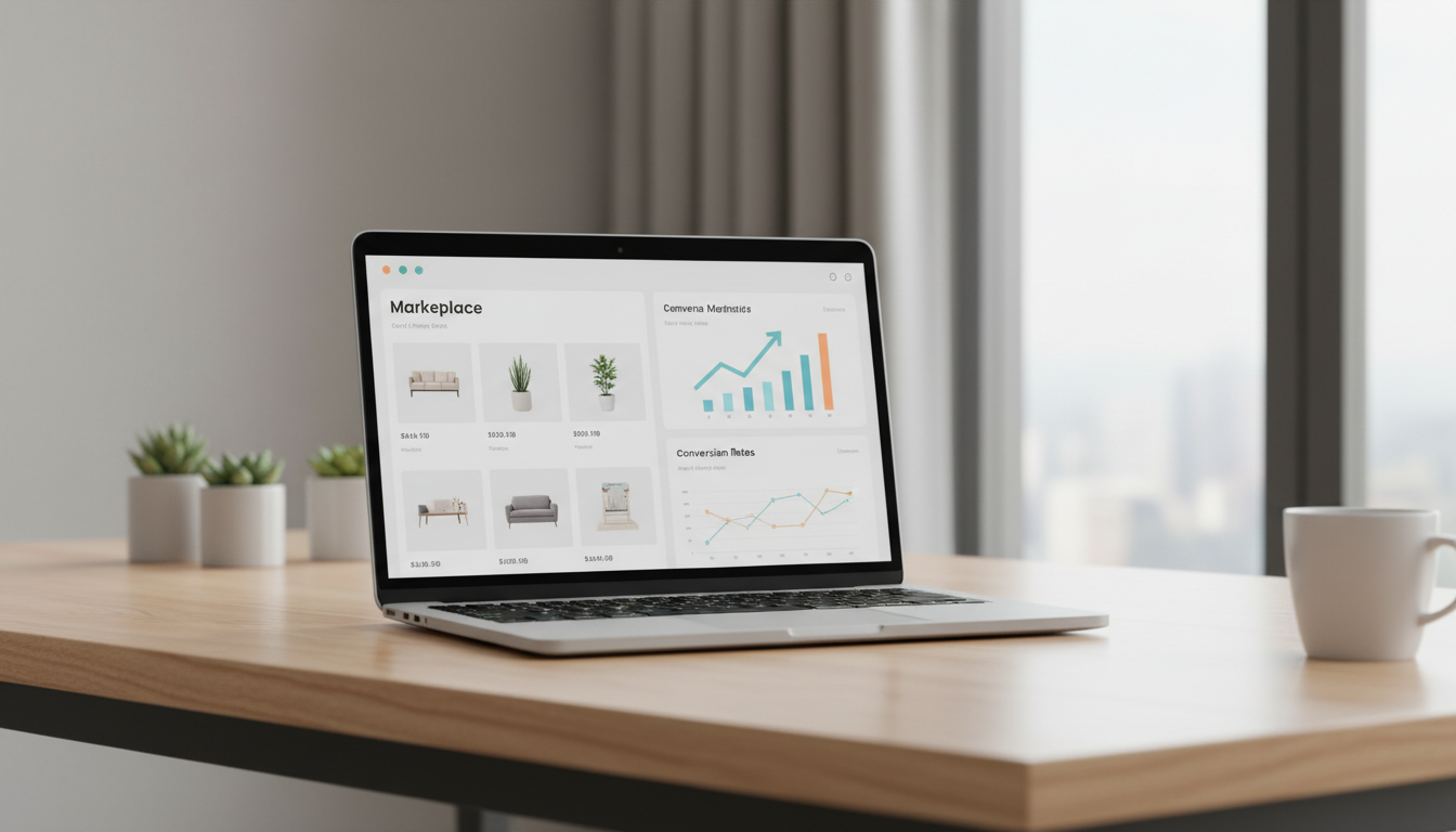 Экран с аналитикой продаж товаров на маркетплейсе и рекламные метрики Яндекс Директ