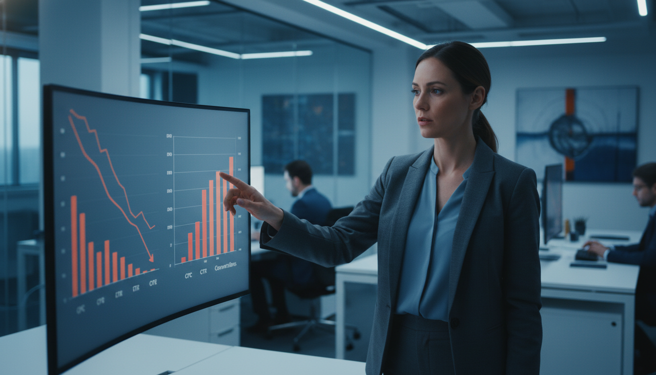 Маркетолог указывает на ошибки в настройке рекламной кампании на мониторе