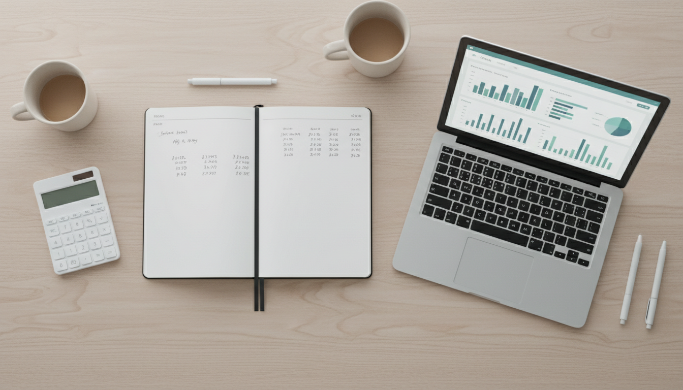 Таблица с бюджетами на продвижение сайта и калькулятор на рабочем столе