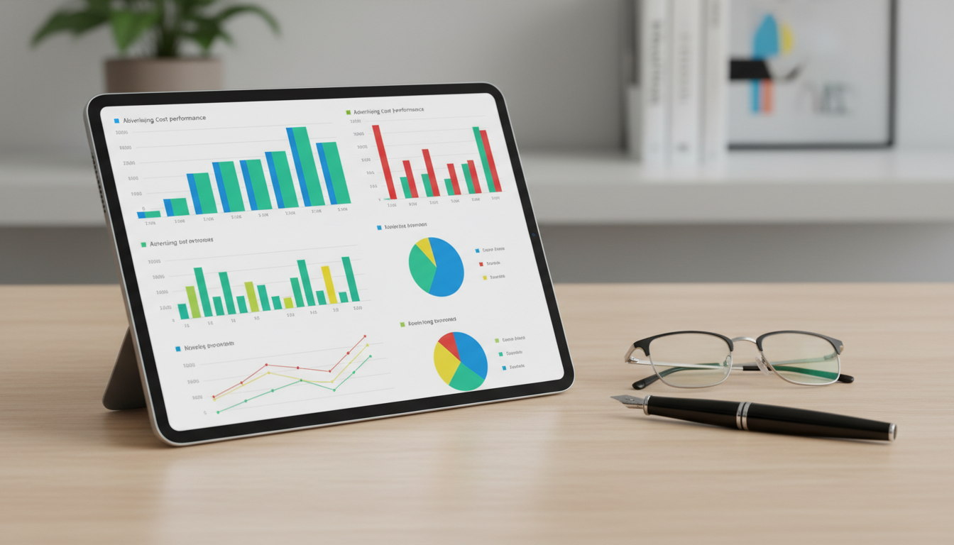 Аналитика рекламных кампаний ВКонтакте — графики CPM и CPC по нишам на планшете