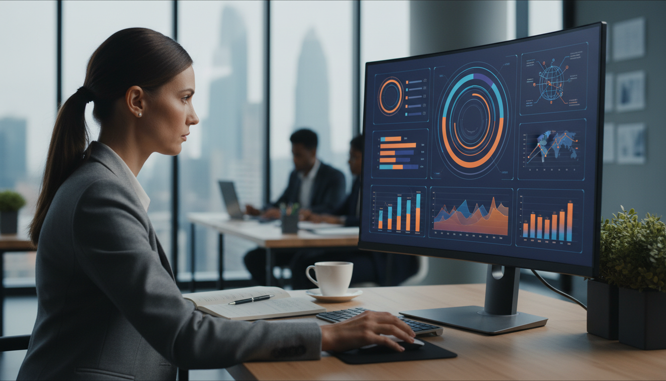 Аналитика SMM — графики вовлечённости и охвата на экране компьютера