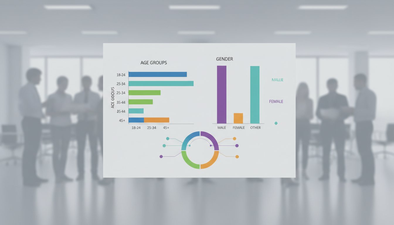 Возрастная и гендерная статистика пользователей социальной сети — диаграммы и аналитика
