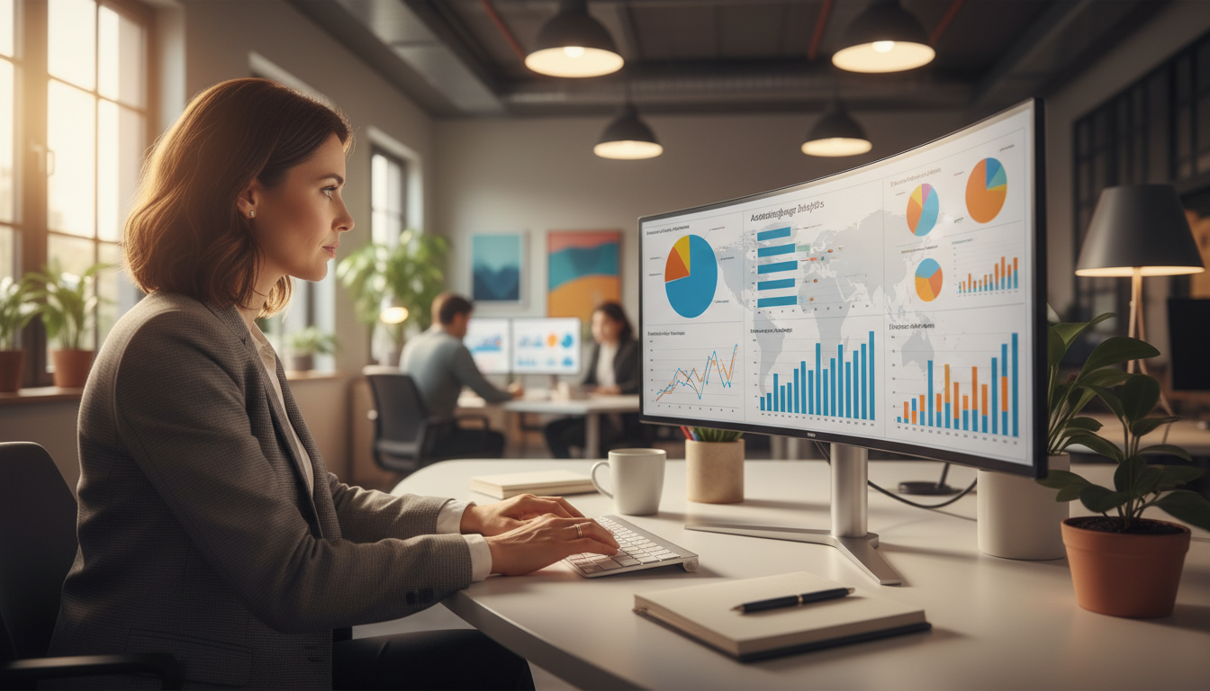 Оптимизация рекламного бюджета — специалист анализирует данные по стоимости баннерной рекламы