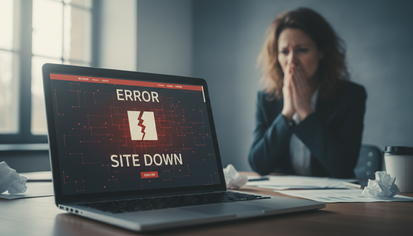 Экран с предупреждением об ошибке сайта — риски без регулярного сопровождения