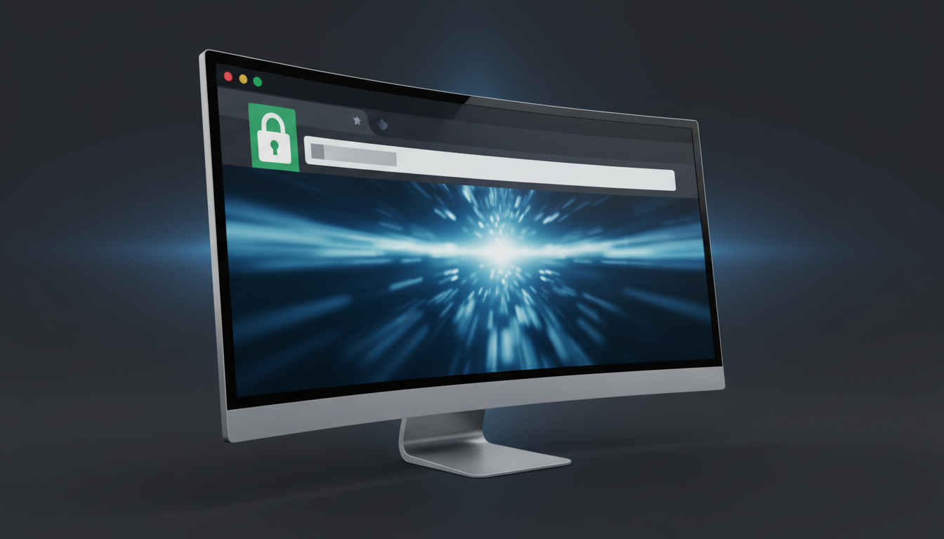 Иконка замка и SSL-сертификат на экране компьютера — безопасность сайта