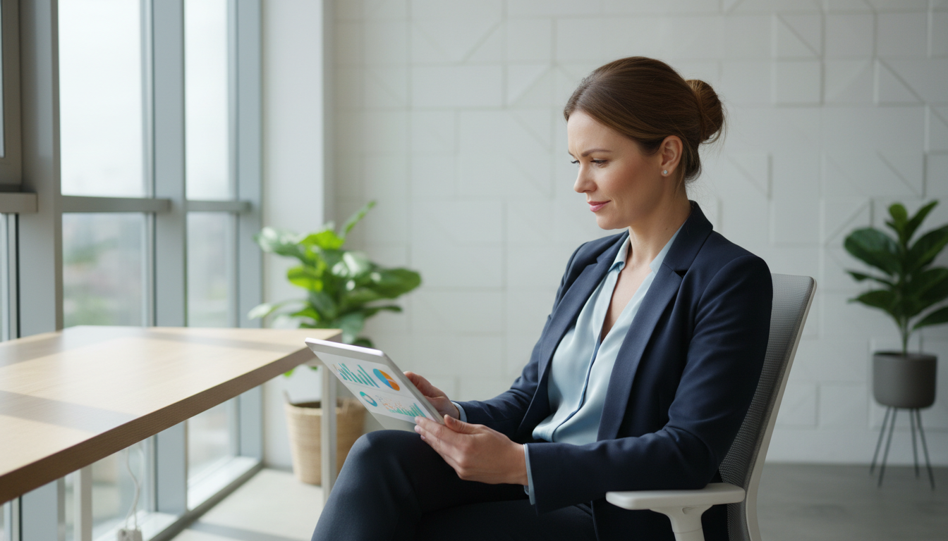 Владелец бизнеса изучает отчёты по SEO-продвижению сайта