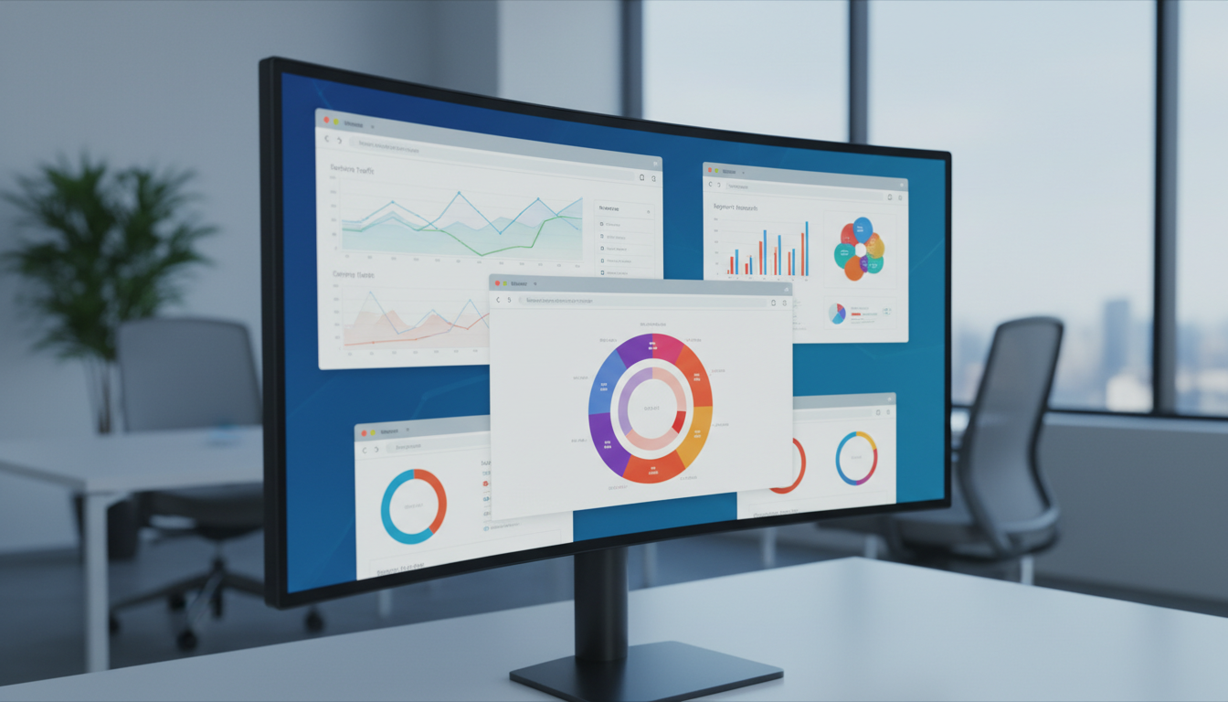 Набор бесплатных SEO инструментов и аналитика на экране монитора