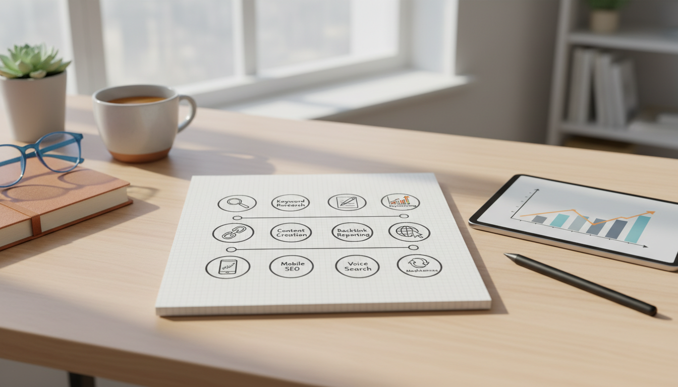 Иллюстрация к статье о 10 этапов SEO-продвижения сайта