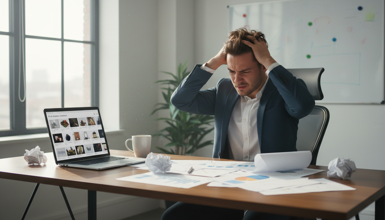 Продавец на маркетплейсе анализирует показатели и допускает ошибки в карточках товаров