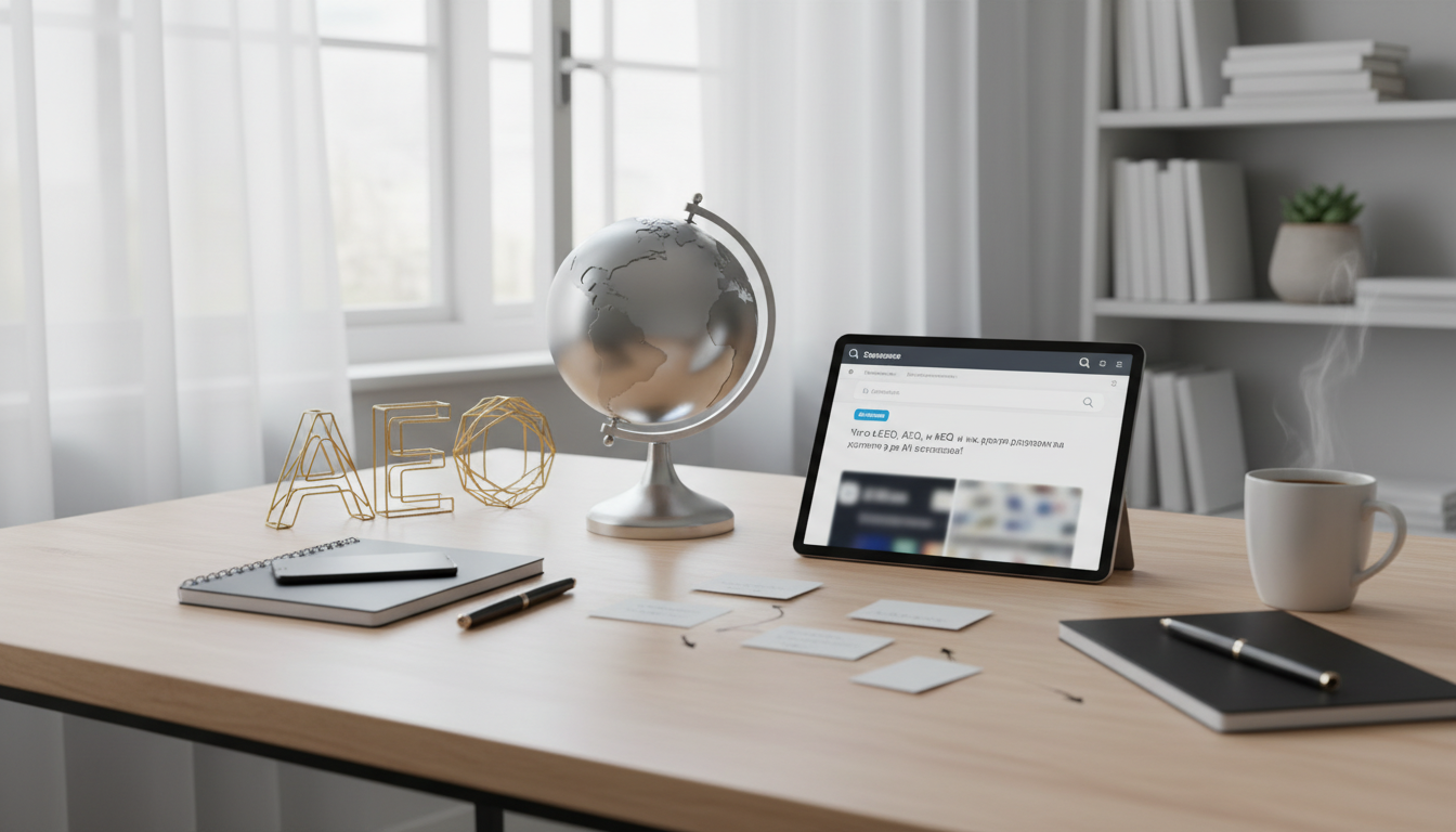 Иллюстрация к статье о Что такое GEO, AEO и что делать с контентом, чтобы получать трафик с ответов ИИ?
