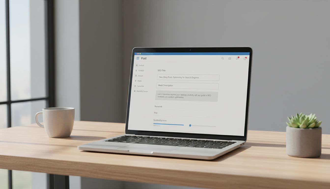 Редактирование метатегов title и description в CMS-системе на ноутбуке