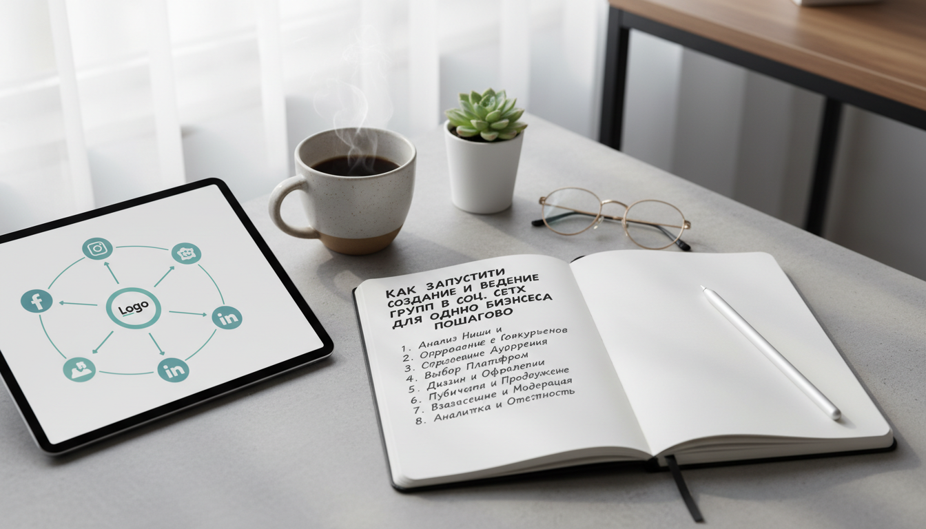 Иллюстрация к статье о Как запустить Создание и ведение групп в соц. сетях для одного бизнеса пошагово