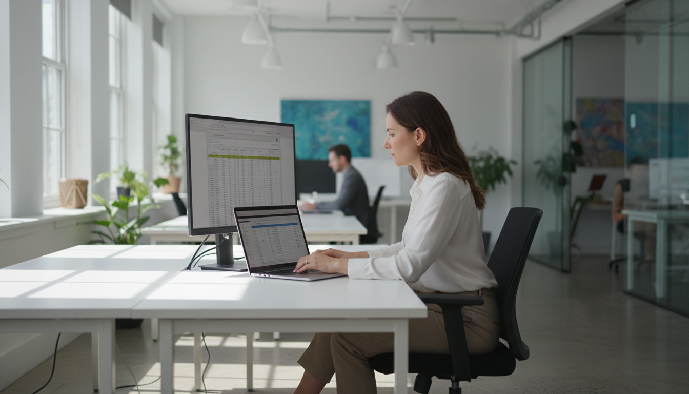 Специалист проверяет таблицу редиректов и отчёты по ошибкам сайта