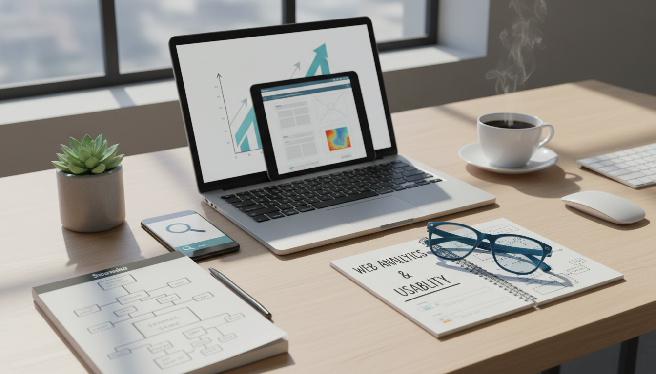 Иллюстрация к статье о Как Веб-аналитика и юзабилити помогают в SEO