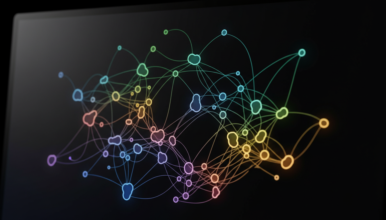 Визуализация кластеров контента сайта и структуры внутренних ссылок в виде интерактивного графа