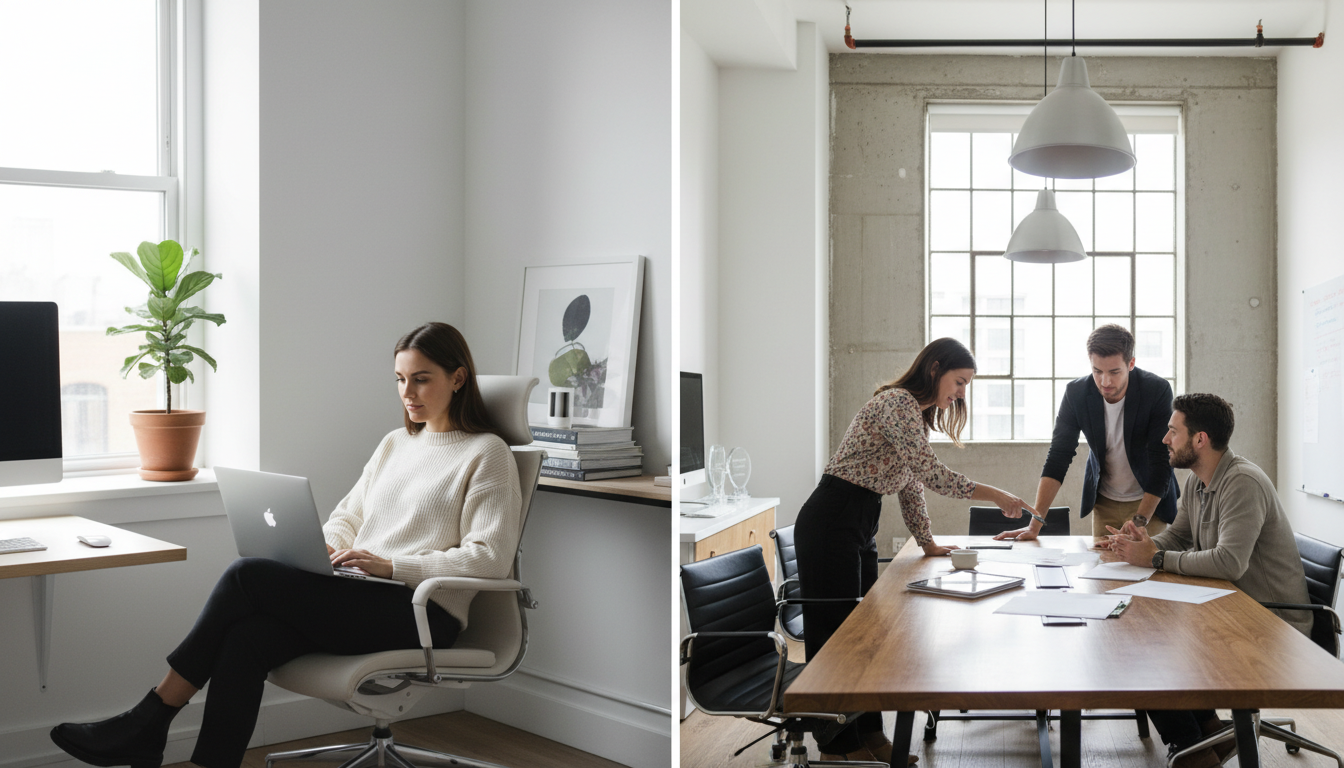 Сравнение вариантов SMM-продвижения: фрилансер работает дома, команда агентства в офисе