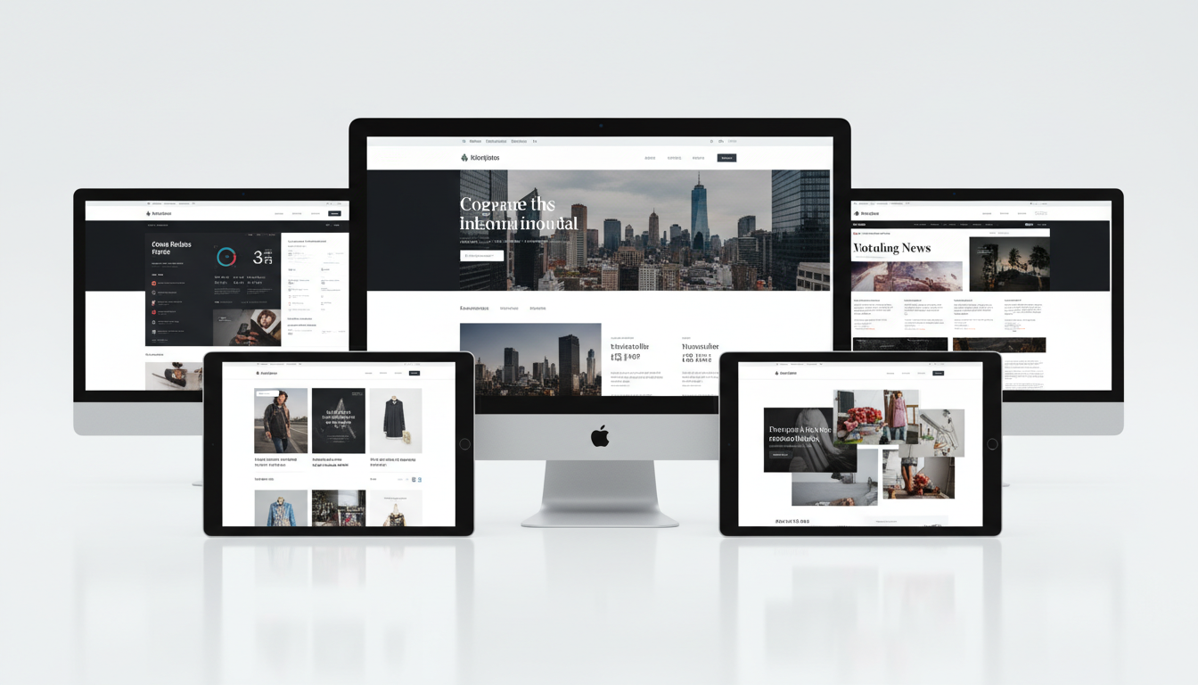 Разные типы сайтов на MODX — корпоративный сайт, интернет-магазин, лендинг на экране монитора