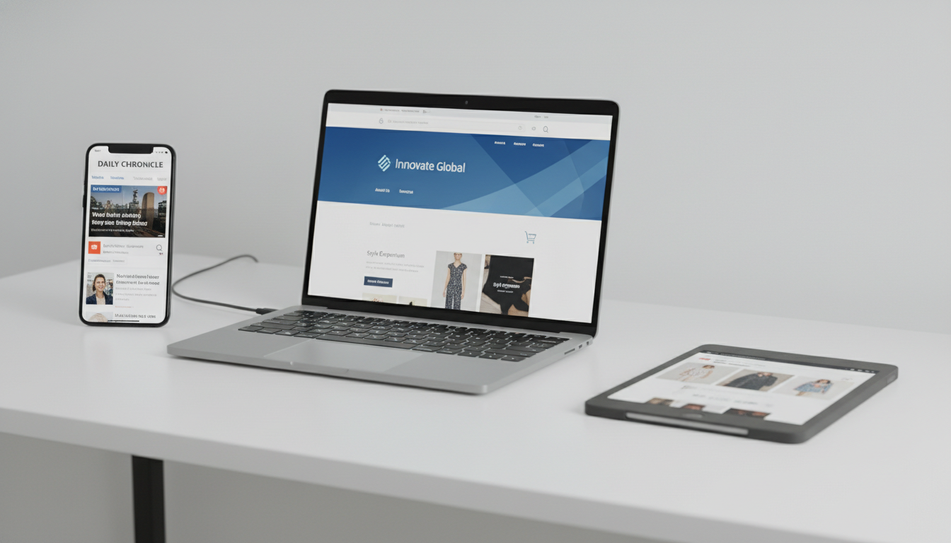 Различные типы сайтов на Joomla — корпоративный, магазин, портал на экранах устройств