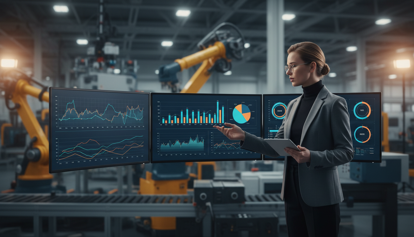 Аналитика данных ИИ на производстве — графики эффективности и показатели ROI