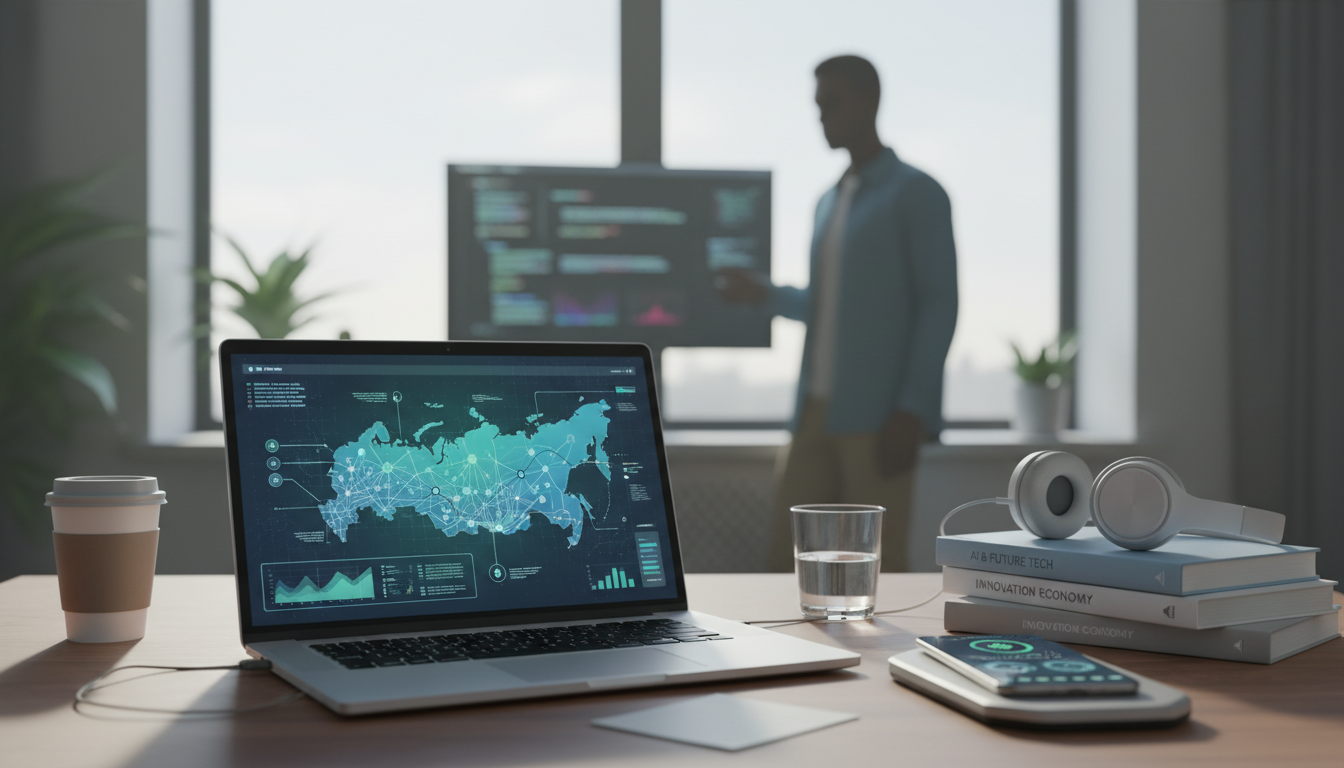 Иллюстрация к статье о Внедрение ИИ в России: тенденции и перспективы