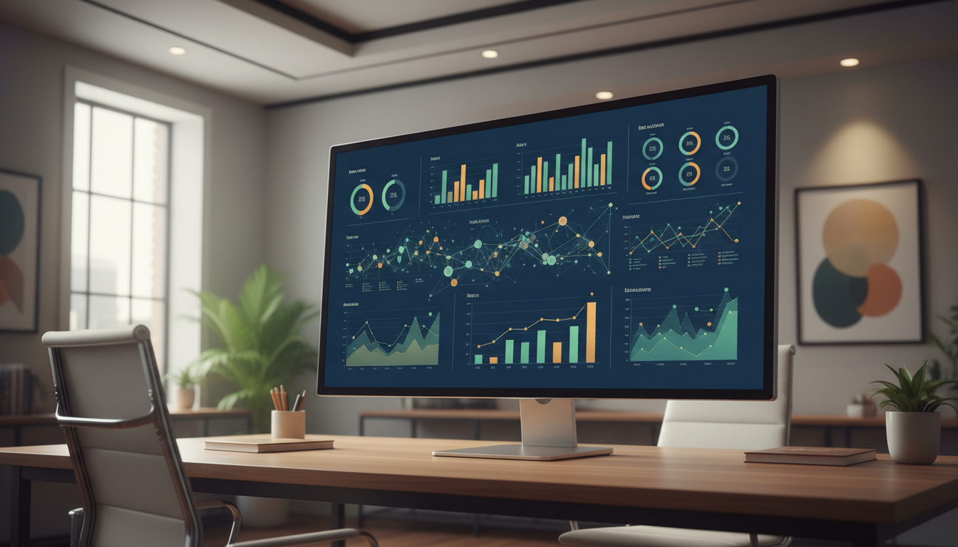 Дашборд аналитики с графиками роста и ИИ-прогнозами для малого бизнеса