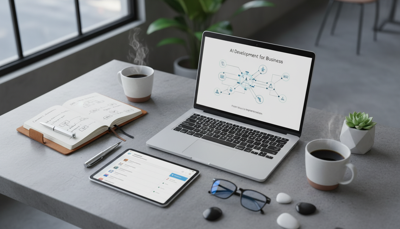 Иллюстрация к статье о Разработка ИИ для бизнеса: от идеи до реализации