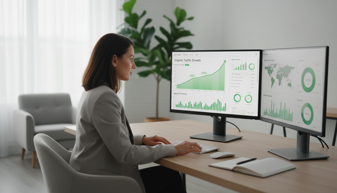 SEO оптимизация WordPress сайта — аналитические графики роста трафика