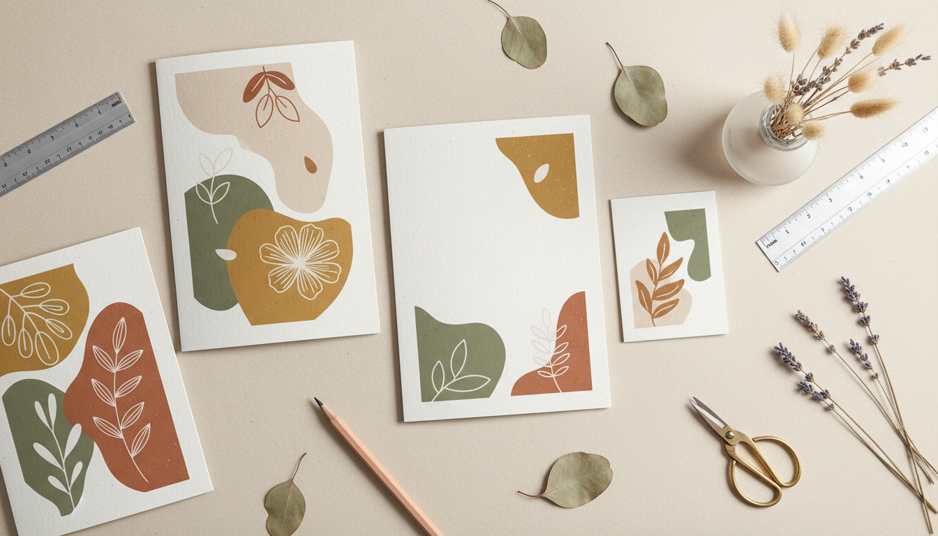 Современный минималистичный дизайн буклета с природными мотивами и землистой цветовой палитрой