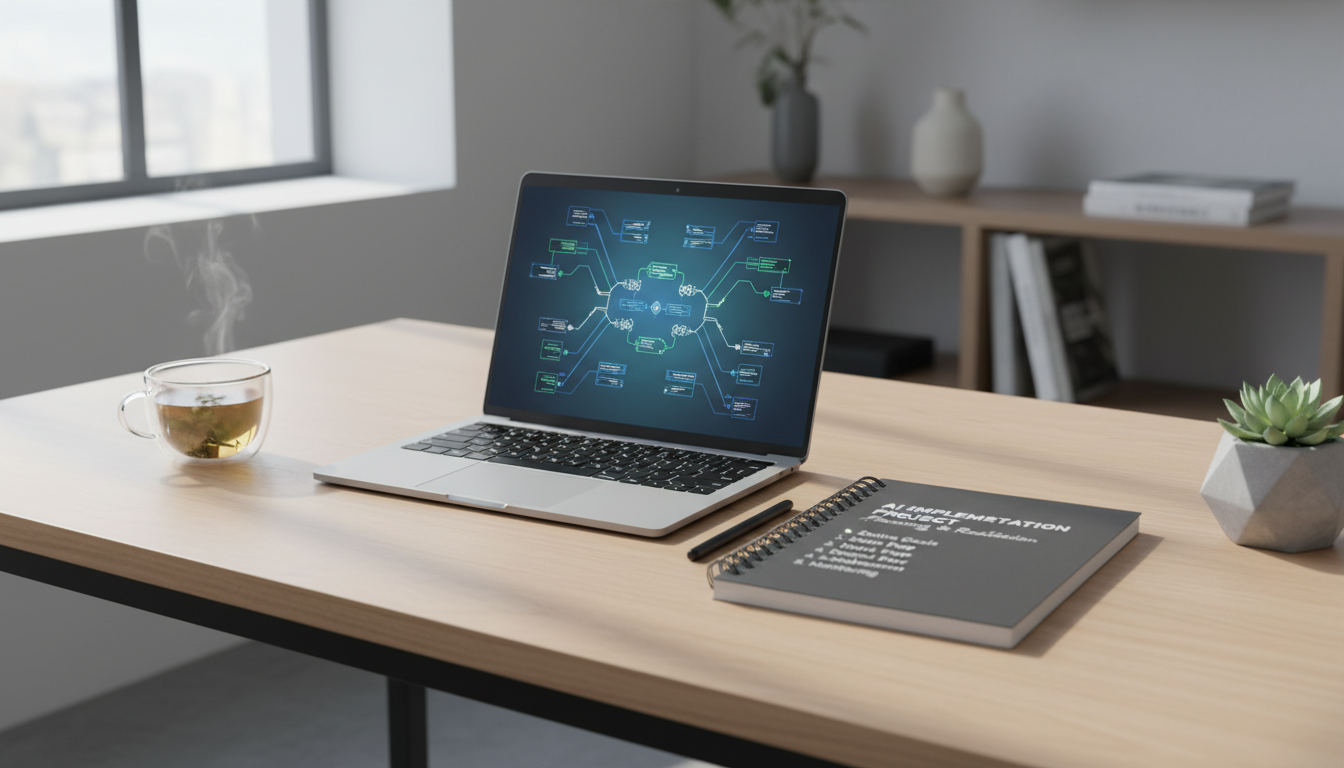 Иллюстрация к статье о Проект внедрения ИИ: как спланировать и реализовать