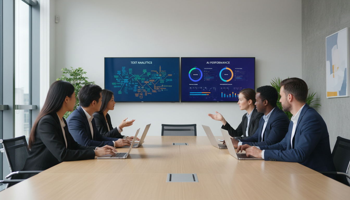 Внедрение NLP в бизнес — команда специалистов анализирует данные и строит стратегию