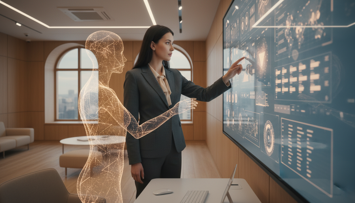 Внедрение ИИ в российских банках — сотрудник работает с ИИ-системой аналитики