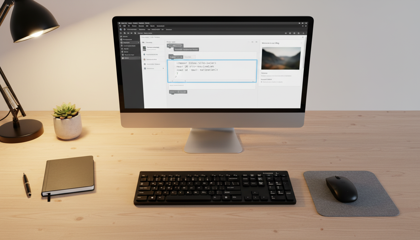 Интерфейс редактора WordPress Gutenberg с блоками HTML-кода и настройками контента