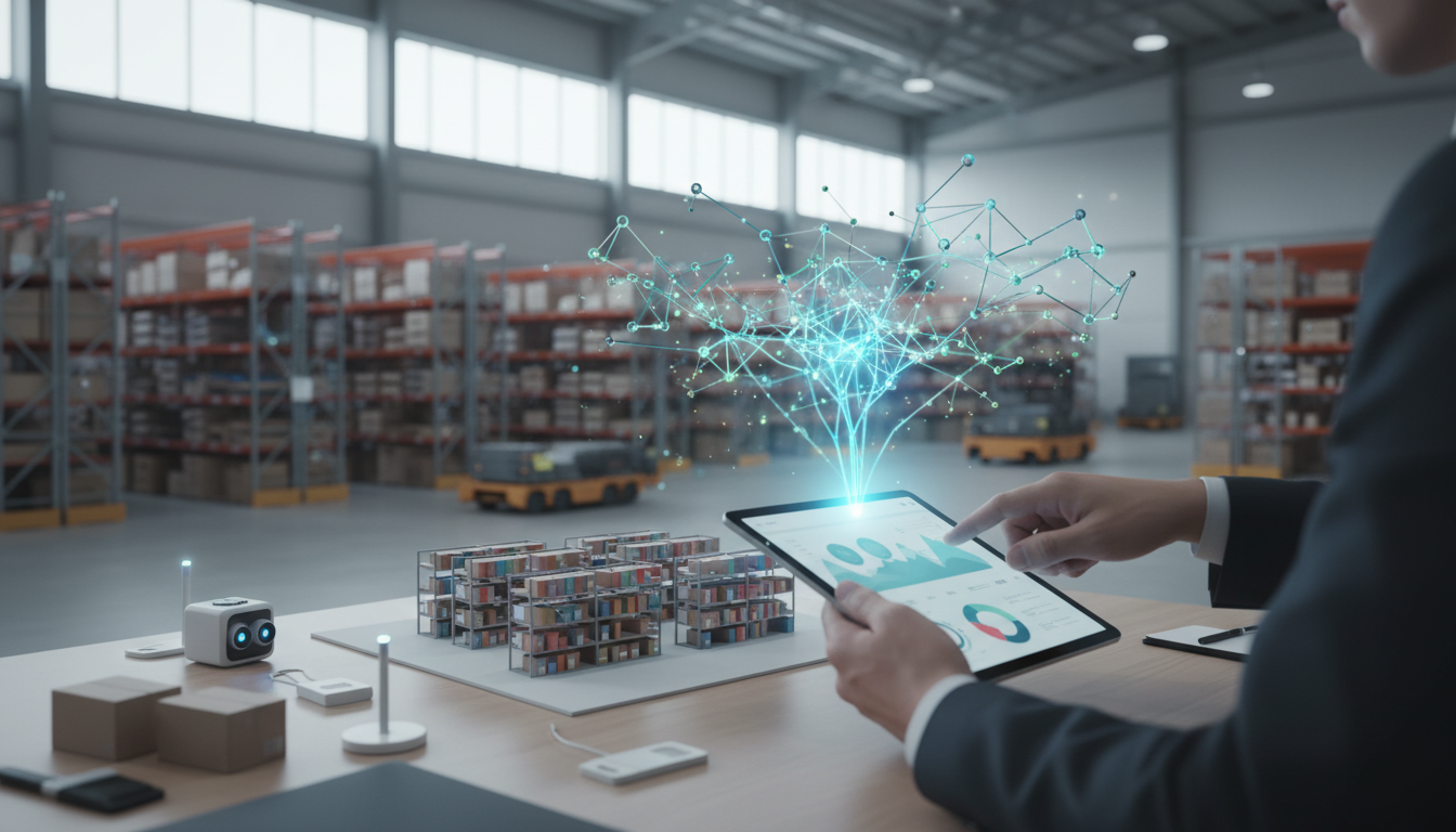 Иллюстрация к статье о Как применить искусственный интеллект в управлении складскими остатками