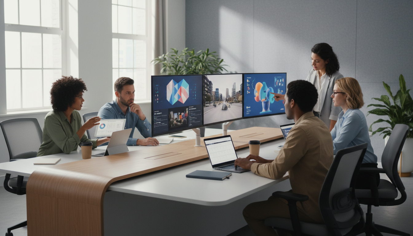 Команда маркетинга использует AI-инструменты для создания видеоконтента для e-commerce