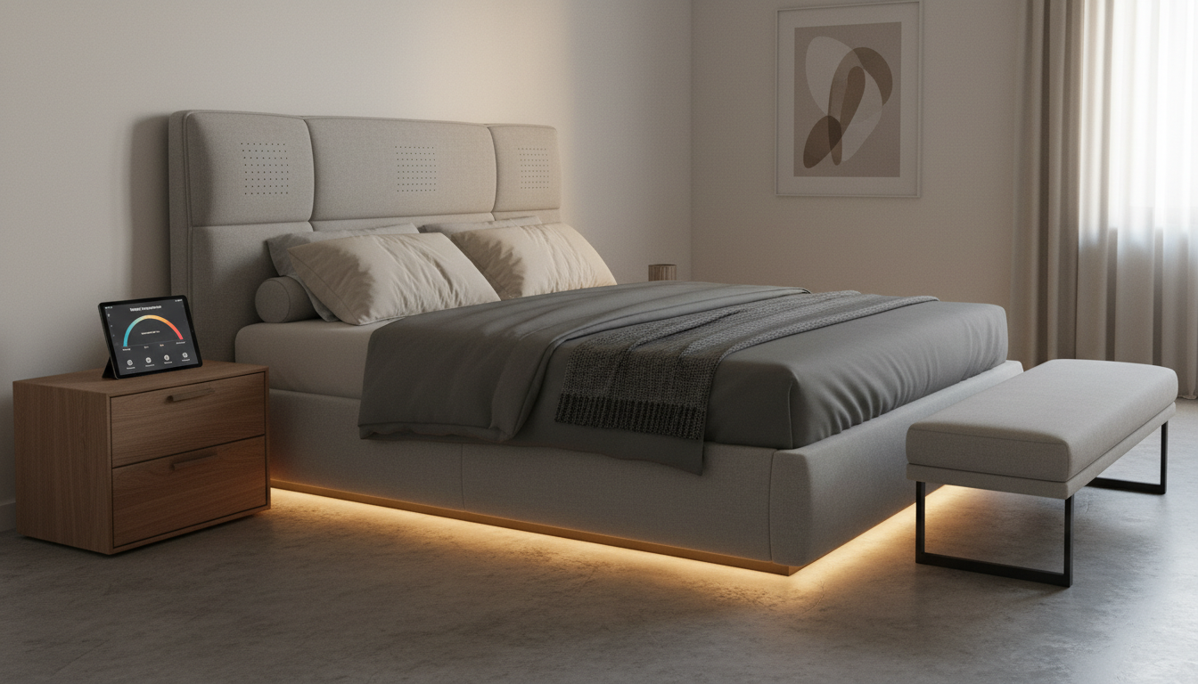 Умная кровать с AI-системой регуляции температуры и встроенными сенсорами