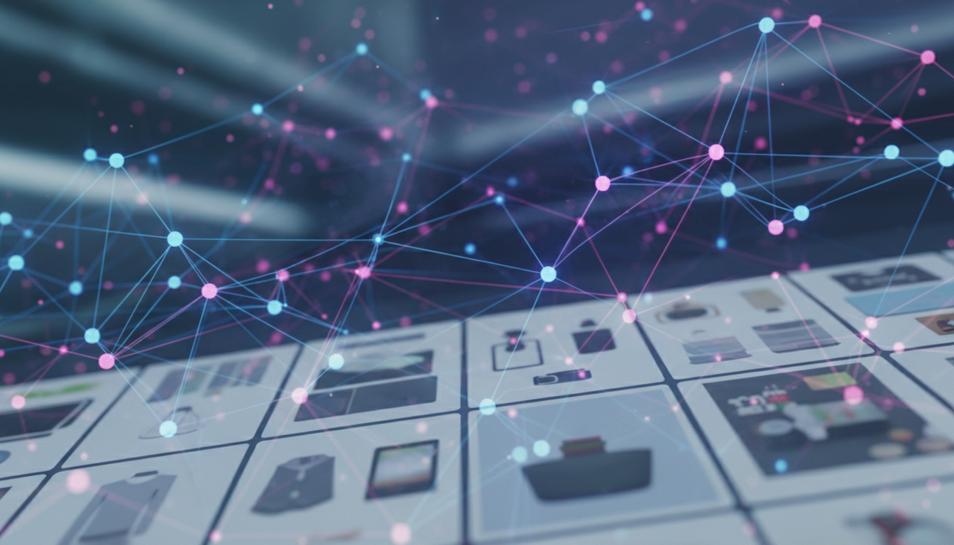 Тренды искусственного интеллекта в e-commerce — визуализация нейросети и данных маркетплейсов