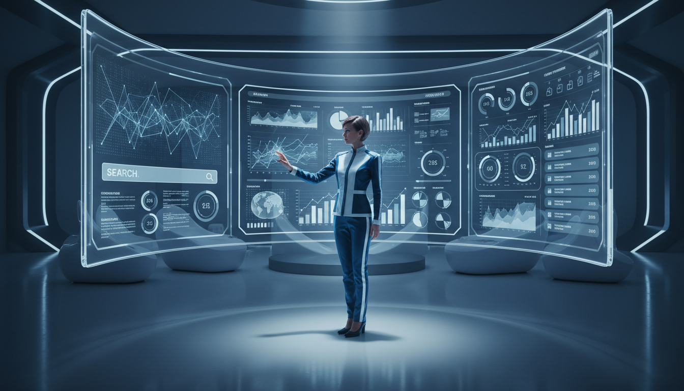 Визуализация будущего SEO с ИИ — голосовой поиск, мультимодальный контент, AI-аналитика