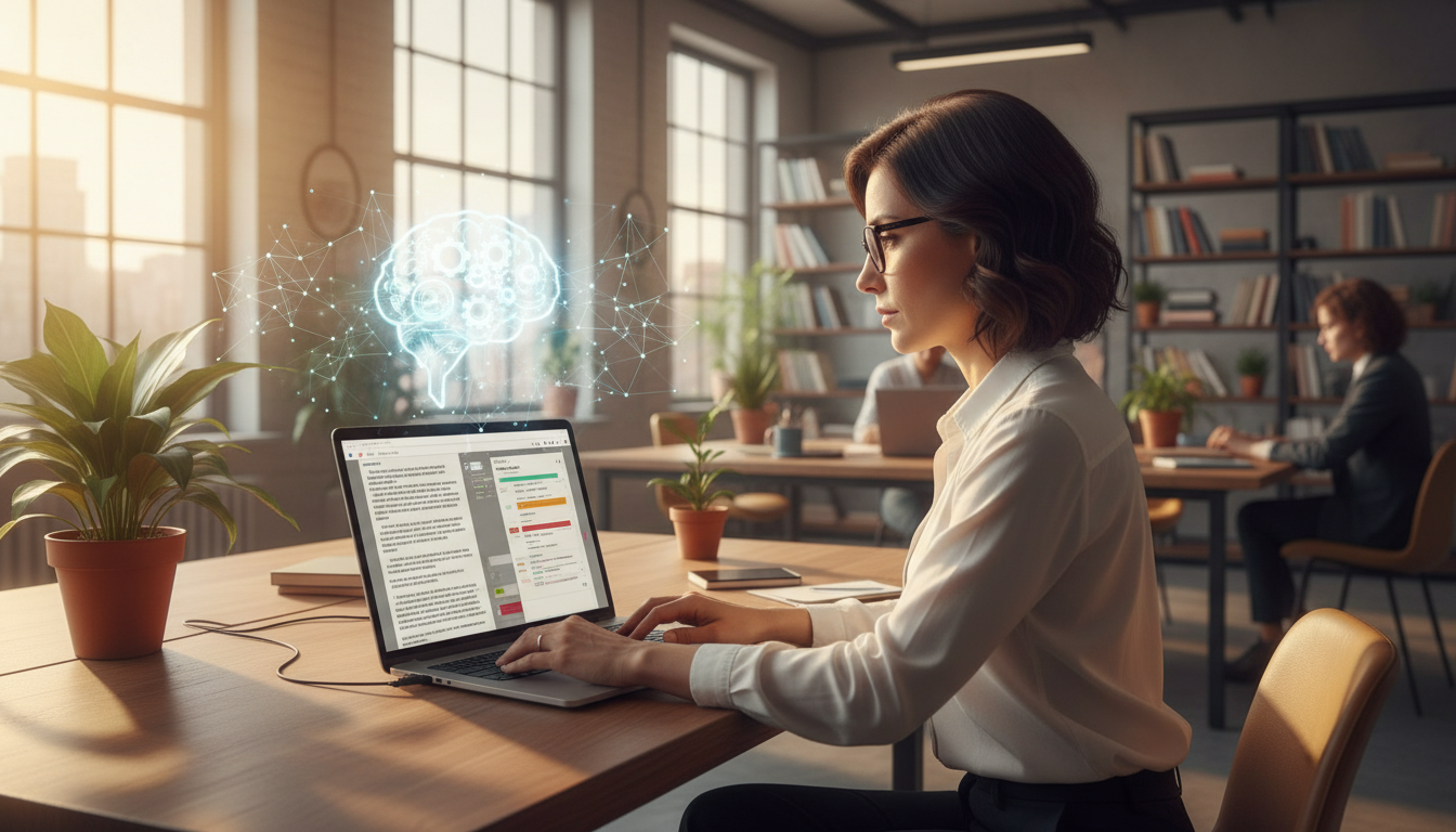 Человек и ИИ работают вместе над переводом документа — гибридный подход MTPE