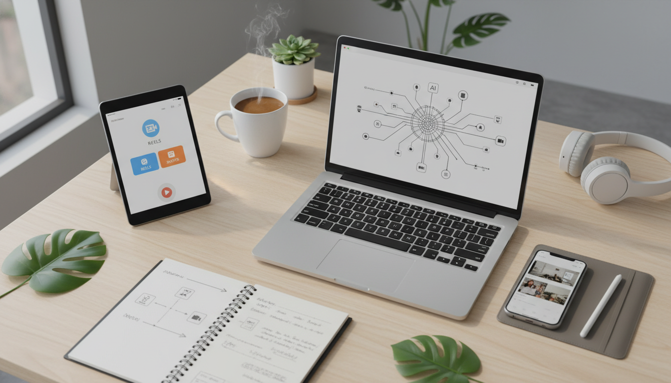 Иллюстрация к статье о Как применить искусственный интеллект в создании сценариев для Reels и Shorts